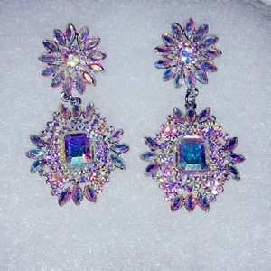 Iridescent chandelier earrings